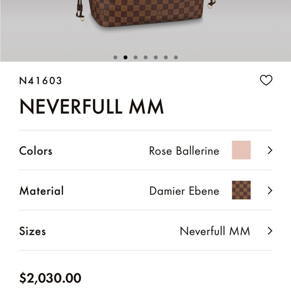 Louis Vuitton Neverful MM Damier Ebene Rose Ballerine - Picture 12 of 12